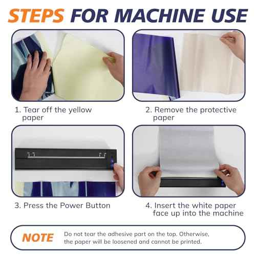 LifeBasis Wireless Tattoo Stencil Printer for Transfer Paper ? Portable Thermal Tattoo Printer Rechargeable, Fast A4 Printing, Compatible with iOS/Android/Windows, 30 Sheets & 300 Designs Included