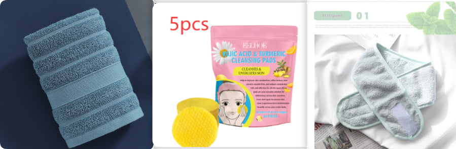 Kojic Acid Turmeric Facial Cleansing Pads Set for Skin Brightening & Acne Care