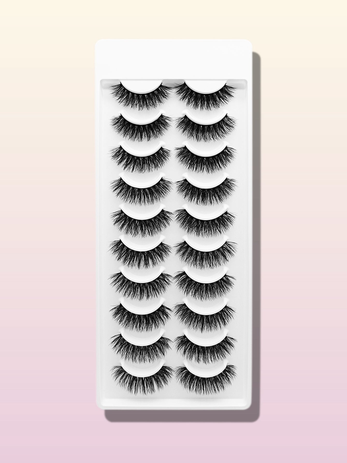 3D Premium Faux Mink False Eyelashes - Voluminous Fluffy Cluster - 10 Pairs