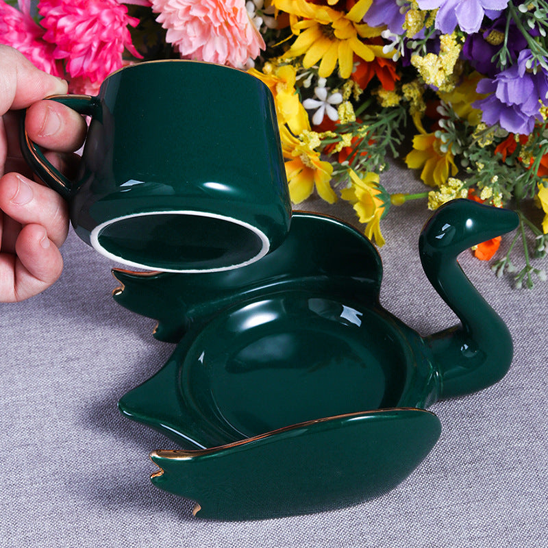Ceramic Swan Coffee Cup - Multiple Colors, 101-200ml, Stylish Drinkware