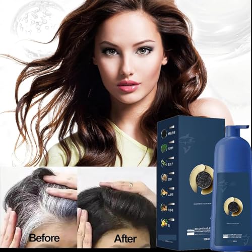 Hair Dye Shampoo, Caviar Protein Hair Dye, Caviar Hairs Colour Cream, Long-Lasting, Natural Plant-Based Hairs Coloring Cream for Women Men