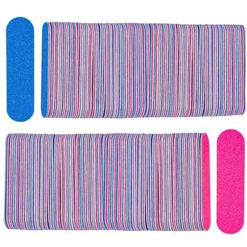 Mini Nail Files Bulk, 200 Pcs Disposable Double Sided Emery Boards Travel Size for Men, Women, Kids (2 Inch)