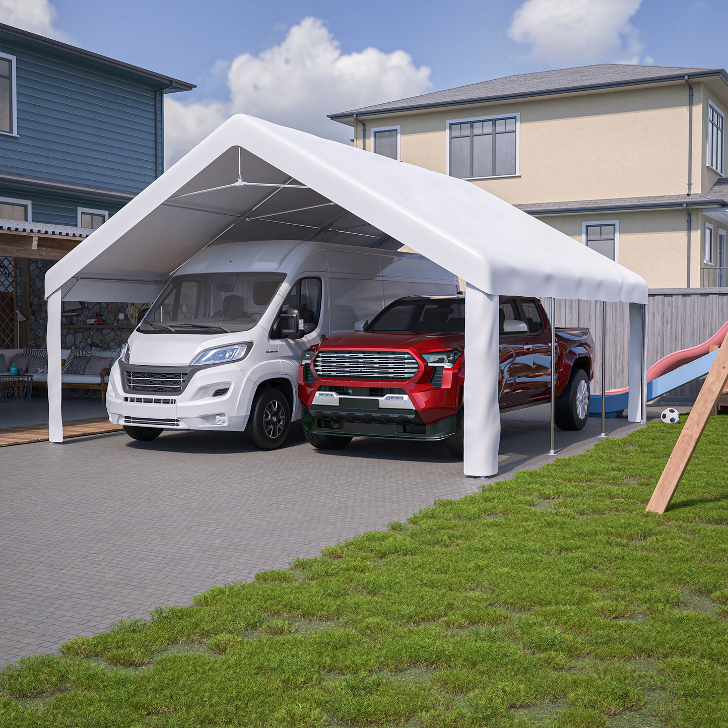 20x20 FT Outdoor Event Shelter with Detachable Sides - White