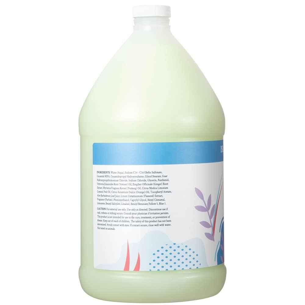 Ginger Lily Farms Botanicals Moisturizing Shampoo for All Hair Types, Island Tranquility, 100% Vegan & Cruelty-Free, Green Tea Lemongrass Scent, 1 Gallon Refill (Pack of 4)