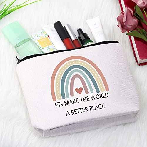 GJTIM Physical Therapist PT Zipper Pouch PTs Make The World A Better Place Therapist Appreciation Gift for Exercise Therapist (PTs Make Makeup)