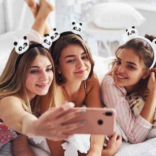 2 Pcs Animal Ears Headbands for Women Girls Cute Panda Headband Costume Hair Band Panda Party Decorations Soft Fluffy Head Band Animal Hair Accessories for Themed Party