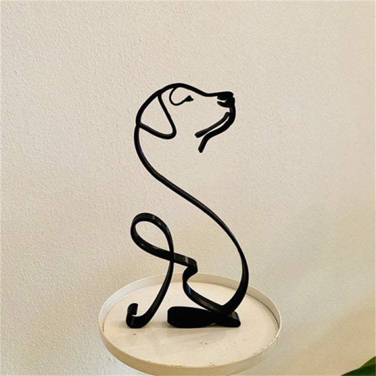 Metal Dog Art Sculpture Home Decor - Modern Dog Ornament Collection