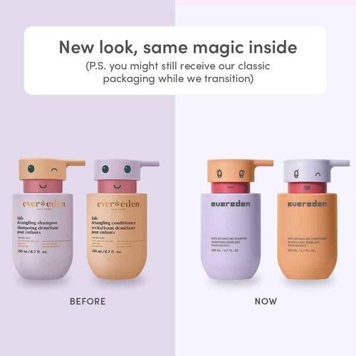 Evereden Kids Routine Bundle - Detangling Shampoo and Conditioner + Multi-Vitamin Face Wash and Face Cream for Kids 3+