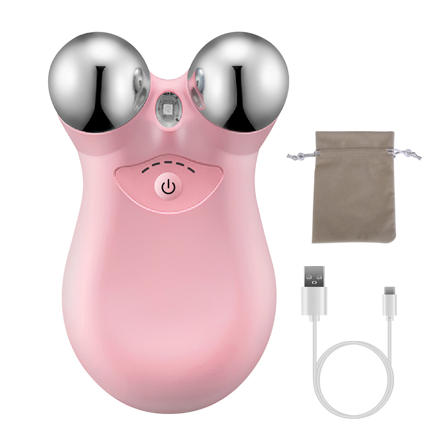 Microcurrent Facial Massager with Red Light Therapy - 5-Gear Skin Lifting - Pink
