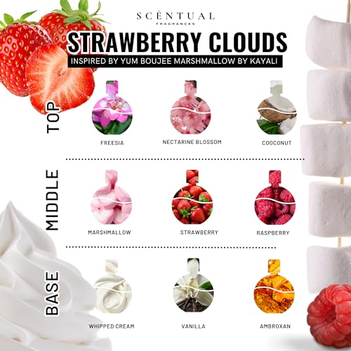 Ultra-Concentrated Hair & Body Perfume Mist, Long Lasting Women's Fragrance, Gourmand Perfumes for Women, Vegan and Cruelty Free (Strawberry Clouds)
