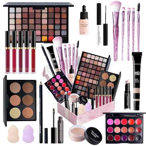 Makeup Set Full Kit for Girls Teens Women, Beginner Makeup Kit, 54 Color Eyeshadow Palette, Mascara, Lip Gloss, Foundation, Concealer, Makeup Brushes Set, All-in-One Makeup Kit