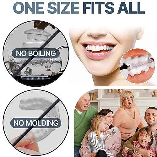 Mouth Guard for Grinding and Clenching Teeth at Night, Sleep Night Guard, Grinding Protection, Clenching Protection, Teeth Bruxism Mouth Piece with Travel Hygiene Case (2set) (1set)