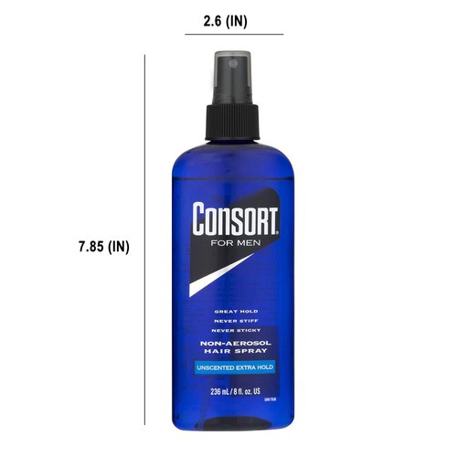 Consort for Men Unscented Extra Hold Non-aerosol Hair Spray 8 Oz( pack of 12)