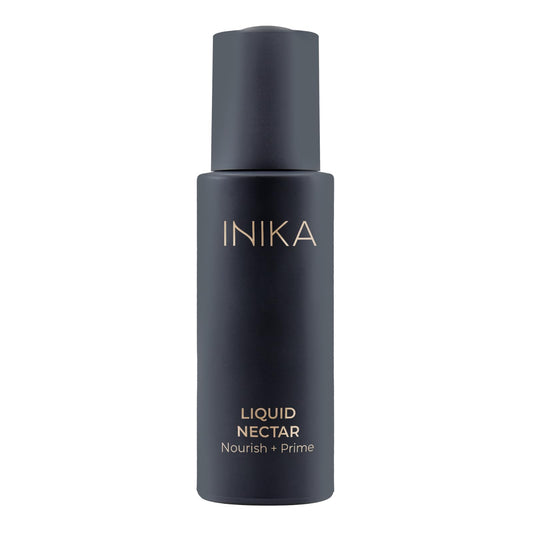 INIKA Organic Liquid Nectar Primer | 3 in 1 Skincare Makeup Hydrid to Prime, Nourish and Boost Glow. Silky Vegan Formula Instantly Smooths & Evens Skin Tone. 30mL