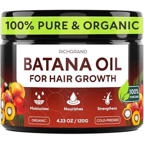 Batana Oil for Hair Growth - 100% Raw & Organic Dr Sebi Batana Oil - Cold-Pressed & Pure Unrefined Batana Hair Mask for Women & Men - Enhances Hair Thickness, Prevents Loss, Repairs Split Ends