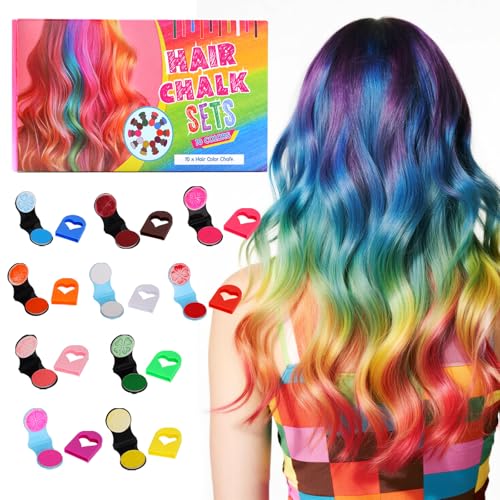 Hair Chalk for Girls, 10 Colors Temporary Hair Color Makeup For Sport Events Halloween Christmas Birthday Cosplay Festivals Hair DIY Party
