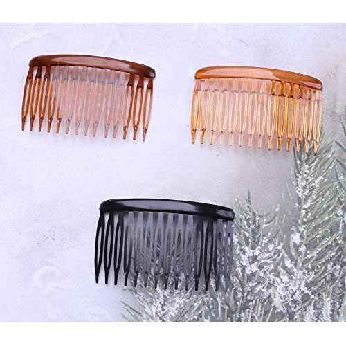 6 Pcs 14 Teeth Hair Side Comb Transparent Twist French Vintage Style Hair Clips Pins Accessories for Women Girls Bridal Wedding Veil Fine Hair