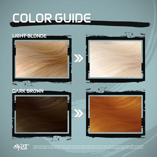 Splat Brilliant Bleach Kit, 1 Application, Includes Oxide, Bleach, Purple Toning Shampoo & Purple Toning Conditioner, Hair Bleach Kit Lifts up to 8 Levels, Vegan & Cruelty Free