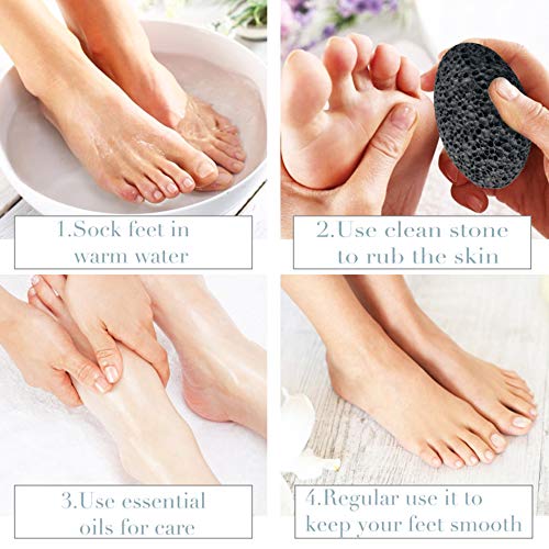 Pumice Stone for Foot, Natural Earth Lava Shower Pumice Stone Black, Exfoliating Rock for Feet, Pedicure Rocks, Stone for Skin Scrubber, Pedicure Exfoliator Tools Scrubber Health Foot Care