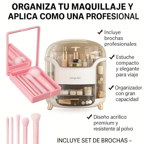 1 Pc Makeup Organizer, Bathroom Countertop comes with a makeup brush case that includes a small mirror, Skin Care, Perfume Organizer for Women, Cosmetic