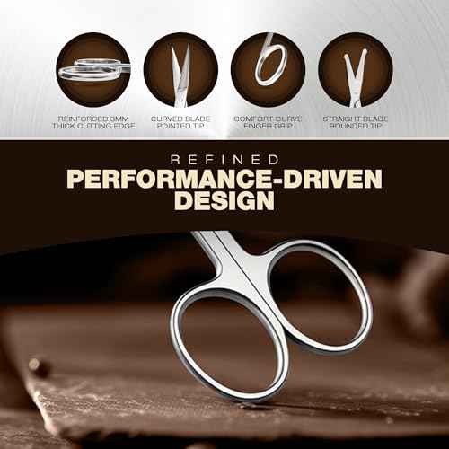 Utopia Care Eyebrow Scissors, Professional Stainless Steel Small Shears for Men and Women, Nose Hair Scissors for Grooming Mustache, Beard, Eyelashes, Ear Hair Trimming, Silver