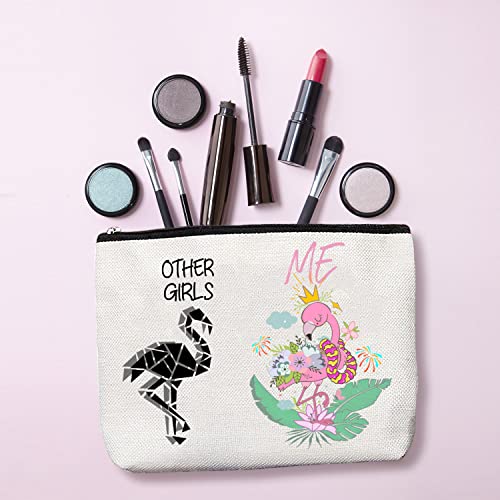 HnoonZ Teenage Girls Gifts,Christmas Gifts for Teenage Girls,Girls Zipper Makeup Bag Cosmetic Pouch,Teenage Girls Travel Toiletry Pouch Organizer Bag,Girls Mini Compact Mirror
