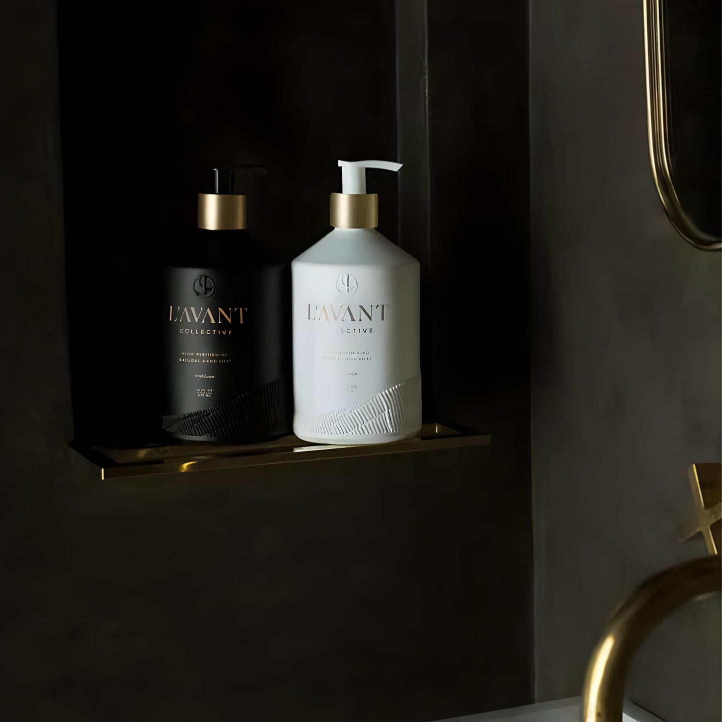 L'AVANT Collective Dish & Hand Soap Duo Fresh Linen | High Performing Formula Luxurious Ingredients for Soft & Smooth Hands & Dishes | 2 Reusable Glass Bottles Kitchen Accessories Home Decor Gifts