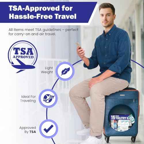 Trektote Travel Toiletry Kit For Men And Women ? 15 Piece Set of Travel Size Toiletries, TSA Compliant, Includes Shampoo And Conditioner, Body Wash, Toiletry Bag & More