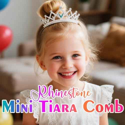 Yean Rhinestone Mini Hair Comb Silver Crystal Tiara Comb Princess Wedding Hair Accessories Decorations for Women