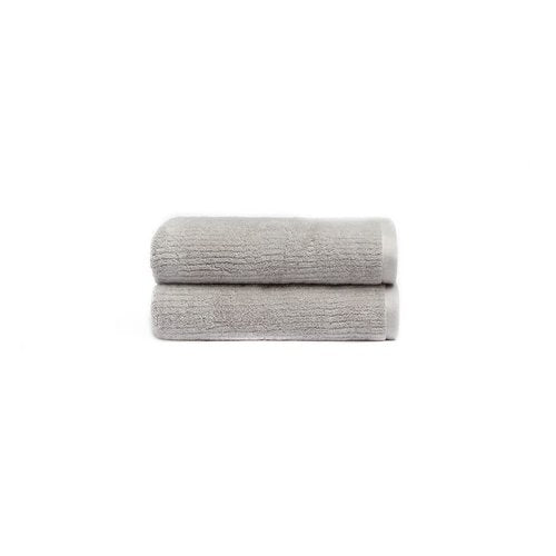 Cozy Earth Ribbed Hand Towel Set - 60% Cotton 40% Viscose from Bamboo Hand Towels - Soft & Absorbent Textured Ribbed Pattern - 2 Pack Light Grey