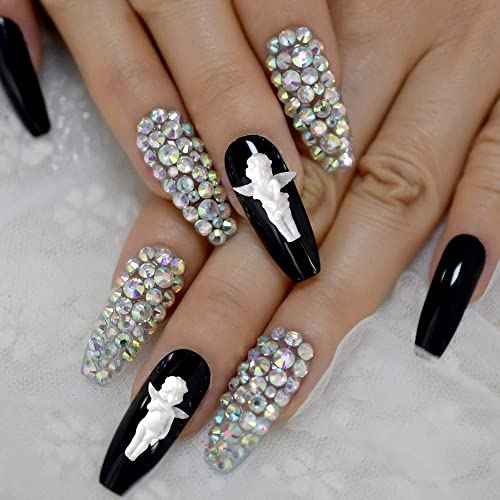 DANNEASY 90pcs Kawaii Nail Charms 3D Baroque Cupid Flat Back Angel Baby Nail Design White Embossed Angel Nail Jewelry Nail Decoration for Acrylic Nails DIY Craft Jewelry Making Accessories