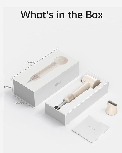 Laifen SE Lite Hair Dryer, Negative Ionic Blow Dryer with 10W RPM Brushless Motor for Fast Drying, High-Speed Low Noise Thermo-Control Hairdryer with Lightweight Design for Home/Portable Travel