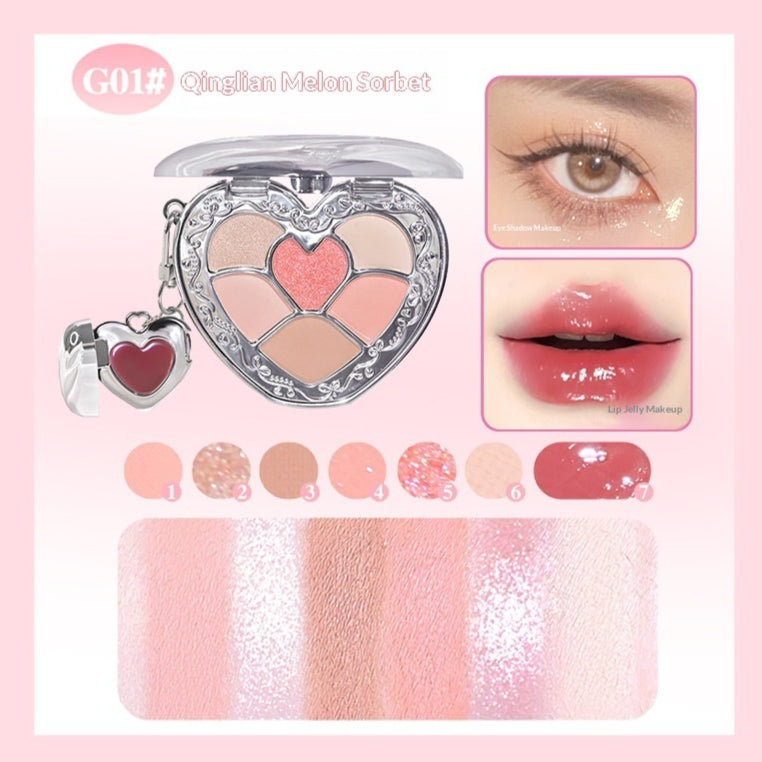 Eyeshadow and Lip Gloss Makeup Palette for Natural Daily Look - Multiple Colors