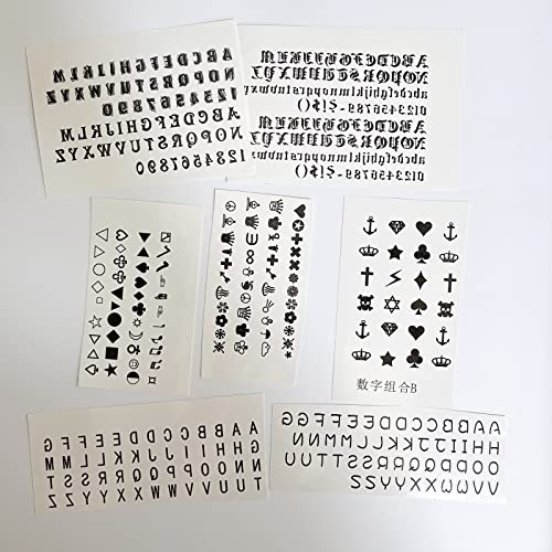 30 Sheet Alphabet Temporary Tattoo Stickers Finger Tattoos Black English Letters DIY Name Tattoo Cross Crown Tattoos Wrist Finger Body Art Fake Tattoo Kit for Adults Women Men and Kids