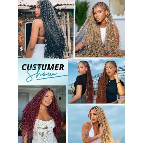 160g 5 Bundles/Pack Burgundy Human Braiding Hair for Boho Braids 20 Inch Curly Boho Hair for Braiding Knotless 12A Deep Wave Bulk Bohemian Color 99J