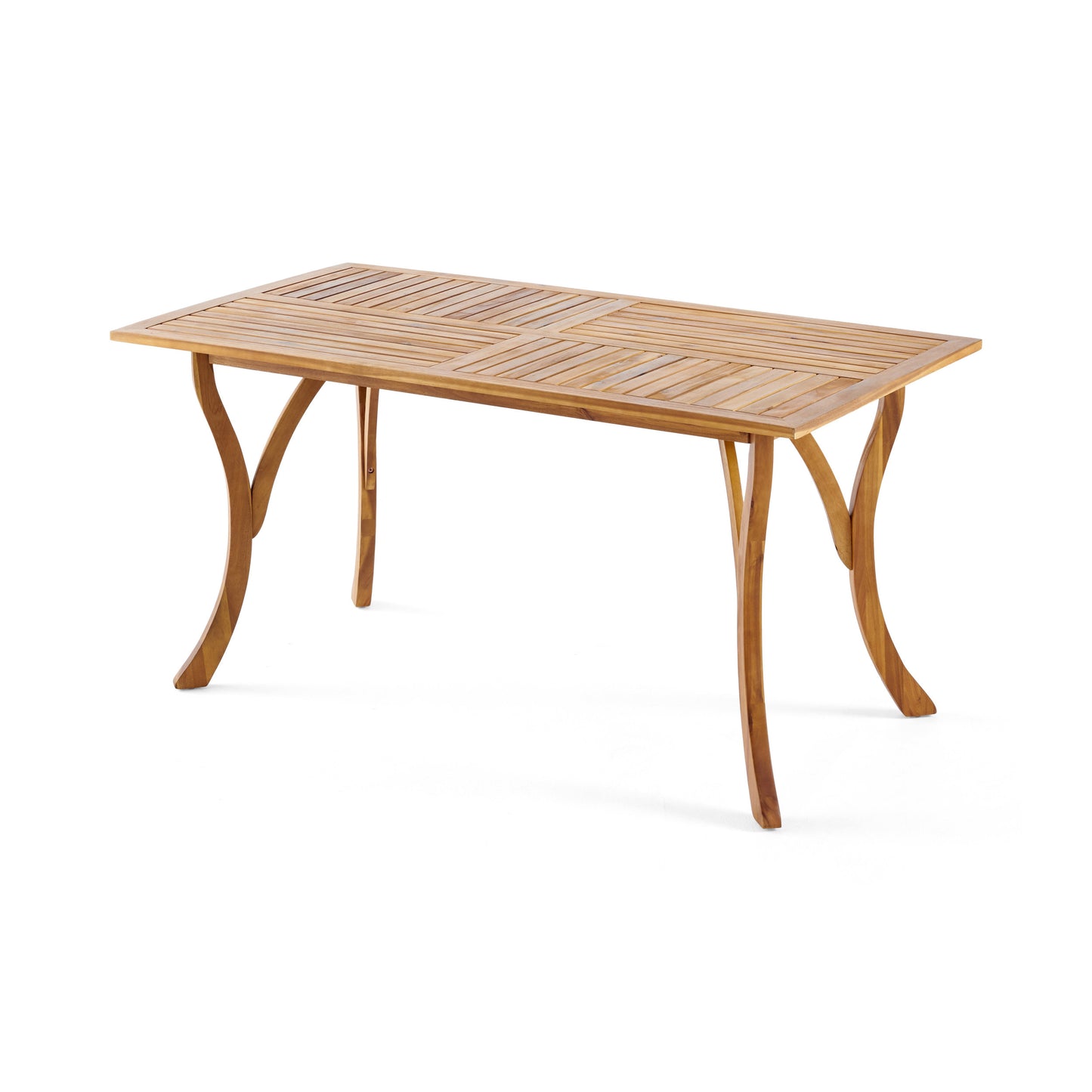 Outdoor 59-Inch Rectangular Acacia Wood Dining Table - Teak Finish