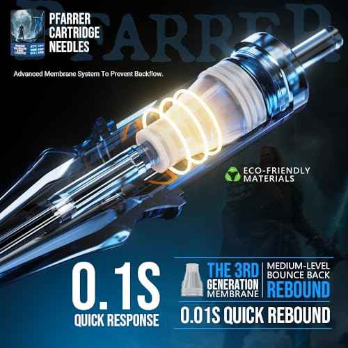 PFARRER Tattoo Cartridge Needles Assorted Bugpin Tattoo Needle Cartridge Assorted 50pcs (1003RL 1005RL 1007RL 1007RM 1009RM) Round Liner/Round Magnum 0.3mm RL+RM Tattoo Supplies EN01P-50KIT-Z