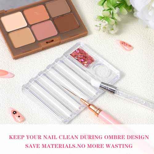 62PCS Nail Art Brushes Set Nail Art Tool Set 5Pcs Dual Tipped Silicone Dotting Sculpture Pen 5Pc Striping Liner Brush 50PCS Nails Arts Sponges with Grabbing Pen Mixing Palette Pens Holder for Manicure