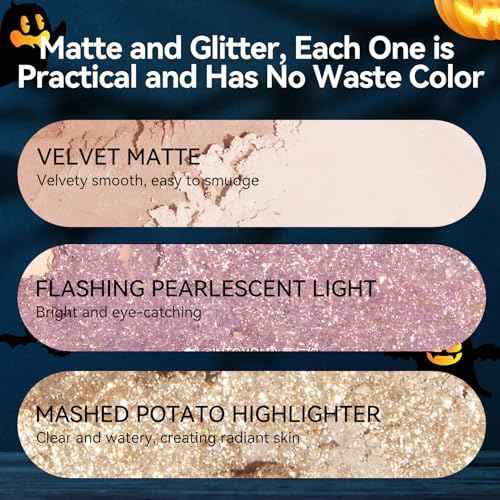 Halloween Eyeshadow Palette, Halloween Makeup Palette 35-Color Goth Makeup palette Suitable for Special Effects Skeleton Clown Costumes, High-Pigment Long-Lasting Eyeshadow Set