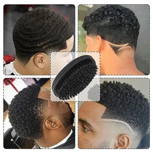 360 Curved Medium Wave Brush with Firm Boar Bristles for Cultivating Waves, Wolfing and Beards - Great Gift for Men