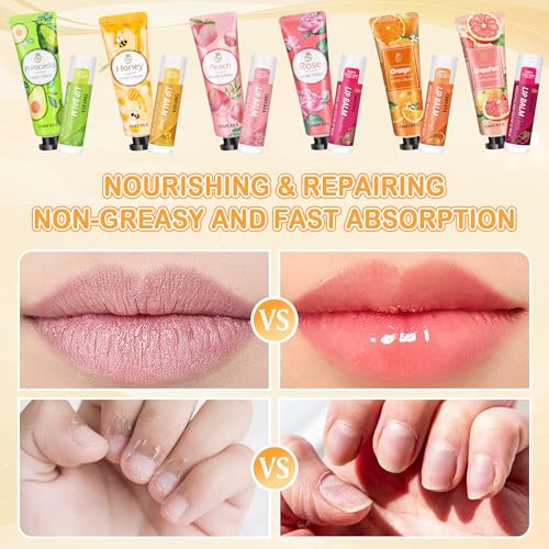 24 Sets Bulk Gifts For Women, Hand Cream Lotion, Lip Balm, Mini Nail Files Gifts Set with Organza Bags, Thank You Card, Baby Shower Bridal Wedding Favor for Guests, Christmas Gifts for Women