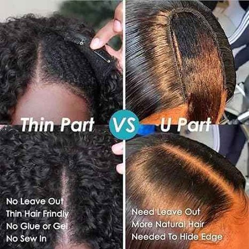 Meadow hair Afro Kinky Curly V Part Wig Human Hair Brazilian Virgin Upgrade U Part Wigs Glueless Afro Curly 180 Density Vpart Wig No Leave Out For Black Women 18Inch