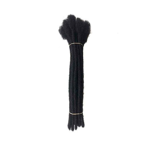 YOTCHOI Human Hair Dreadlocks Extension Handmade Locs Small Size(diameter 0.4cm) 10inch 30 Strands/pack Natural Black #1B