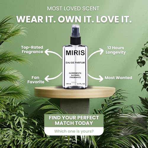 MIRIS No. 35774, Inspired by Bacarat Rouge 540, Long-Lasting Unisex Eau de Parfum for Women & Men, Spray 3.4 Fl Oz / 100 ml