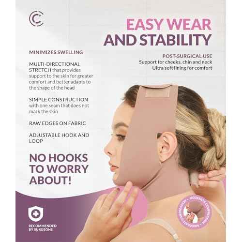CURVEEZ Face Toning Belt Post Surgery Lipo Compression Chin Strap For Women | Faja Mentonera Reductora para Papada Y Cuello | For Use After Face and Chin Surgery