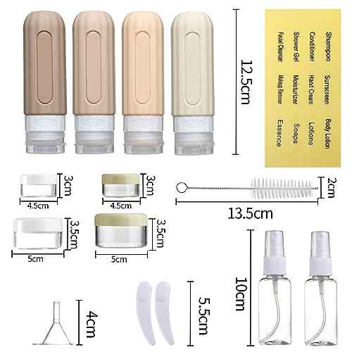 16 Pack Travel Bottles Set for Toiletries, Leakproof Travel Containers for Toiletries TSA Approved Silicone Travel Accessories Squeezable Refillable 3oz for Shampoo Conditioner Lotion