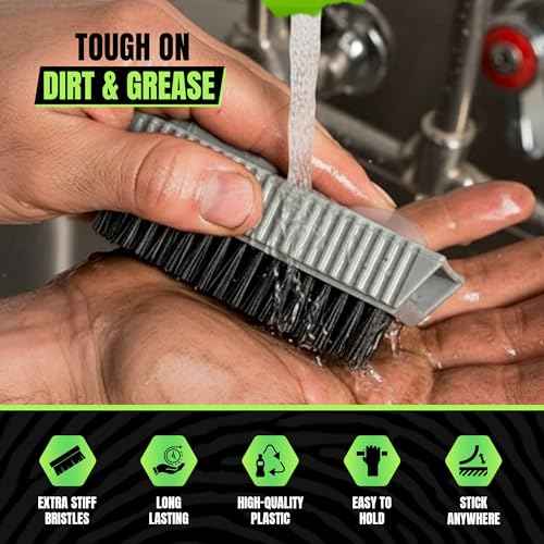 Grip Clean Nail Brush for Cleaning Fingernails ? Heavy Duty Nail Brush with Extra Stiff Bristles - Fingernail Brush & Nail Scrubber Brush with Suction Cup Backing for Men & Women - 1 Pack