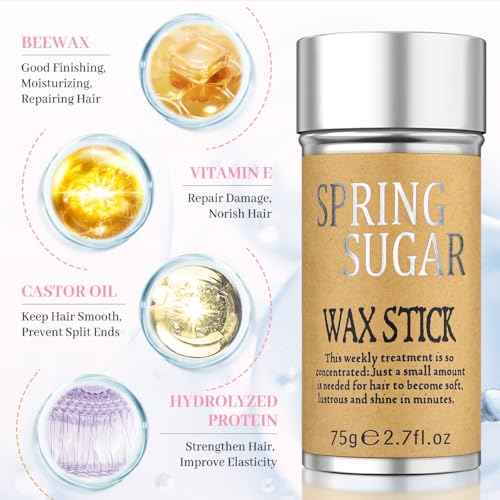 4 Packs Set Hair Wax Stick Slick Back Hair Edge Brush Pink Comb Wax Stick for Hair Flyaways, Styling Products Essentials Stuff for Women, Kids and Clean Girl