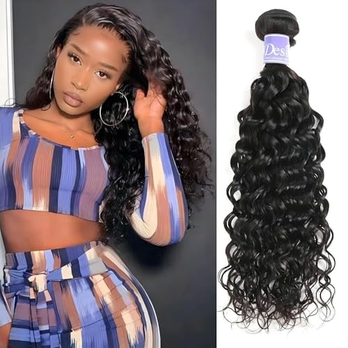 Water Wave Bundles Human Hair 1 Bundles 18Inch Water Wave Bundles 10A Brazilian 100% Unprocessed Virgin Human Hair Wet and Wavy Bundles Double Weft Water Curly Weave Natural Black