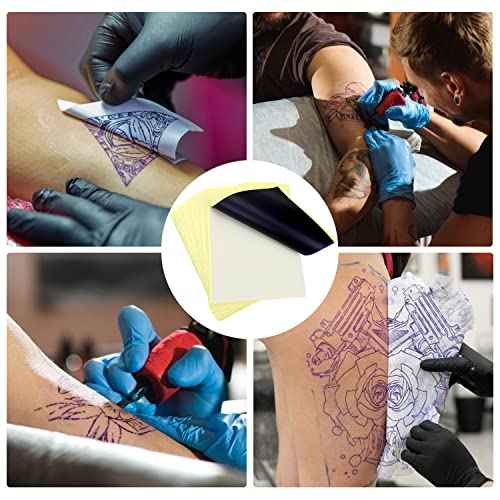 LIUMATE Tattoo Transfer Paper, 100 Sheets Tattoo Stencil Paper A4 Size, Stencil Paper for Tattooing 4 Layers, Thermal Stencil Paper DIY Tatt¥ï¥ï Tracing Paper for Tattoo Transfer Kit Tattoo Supplies